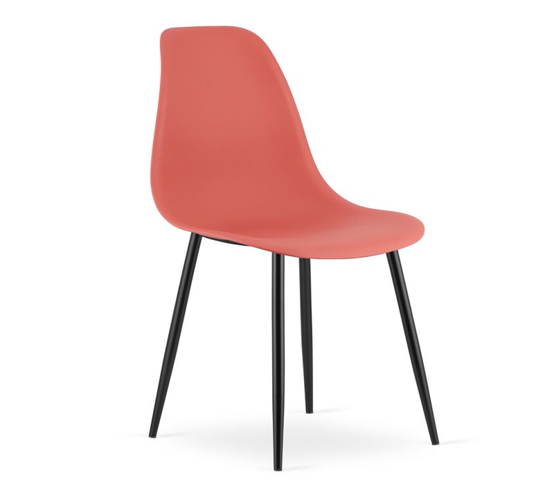 Chaise De Salle à Manger  Kaleo Siège Vermillon, Jambes Noires, Siège Ergonomique, Pieds Réglables