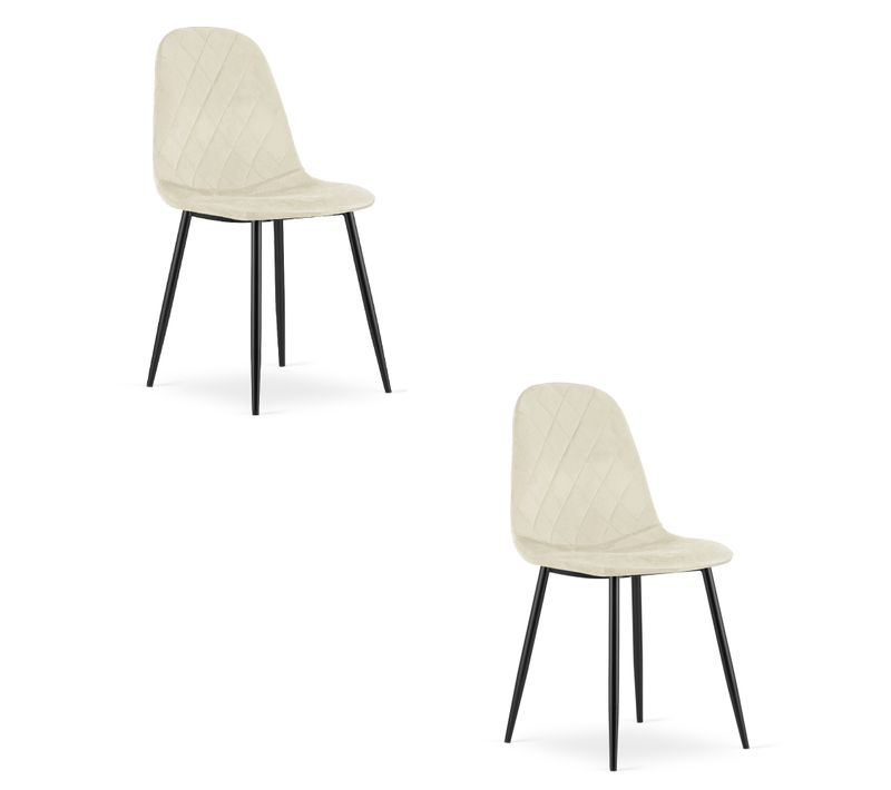 Chaise De Salle à Manger Lot De 2 Dapi Siège Beige, Siège Ergonomique, Siège En Velours