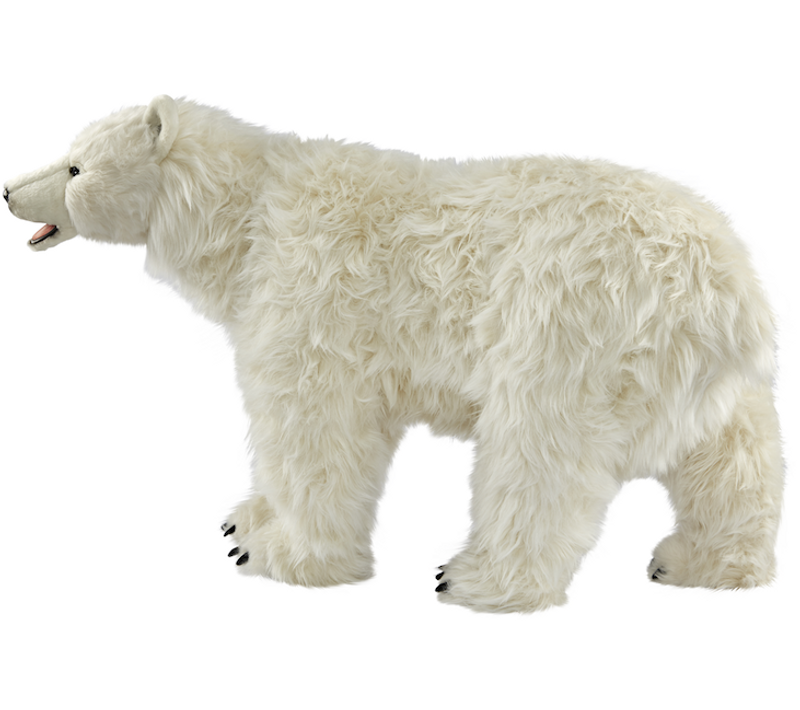 Hansa Peluche Geante Ours Polaire 4 Pattes 65 Cm H 105 Cm L