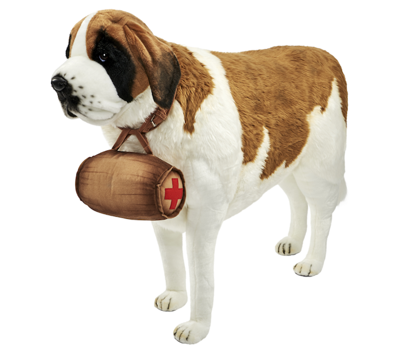Hansa Peluche Geante St Bernard 4 Pattes 135 Cm L
