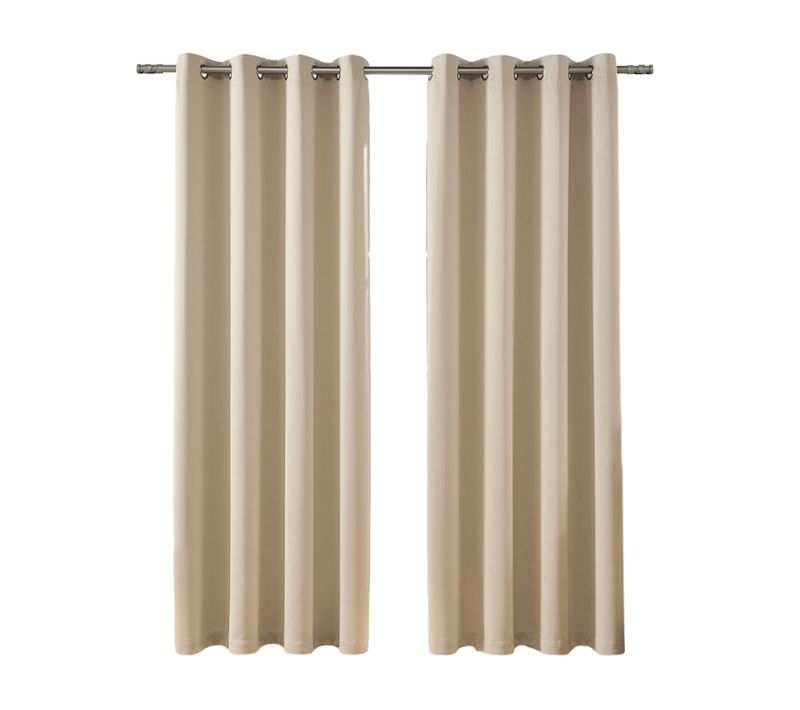Rideaux Occultants, Lot De 2, 140 L X 260 H Cm, Rideaux Opaques à Oeillets Thermiques, Beige