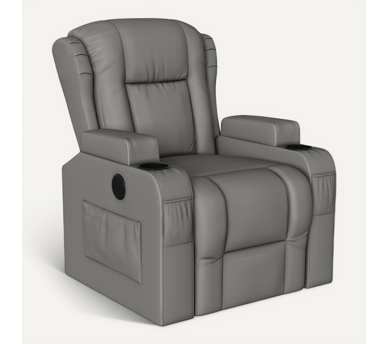 Fauteuil De Massage Électrique Avec Chauffage Lombaire Et Repose-pieds Rétractable,gris