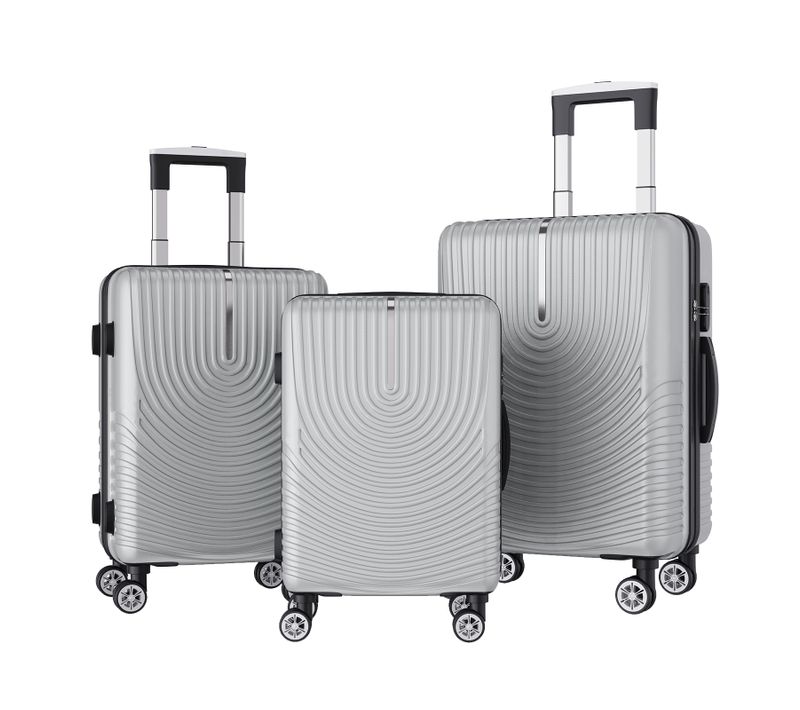 3 Tailles De Bagages à Coque Rigide Avec Serrure à Combinaison, Roulettes Pivotantes à 360°