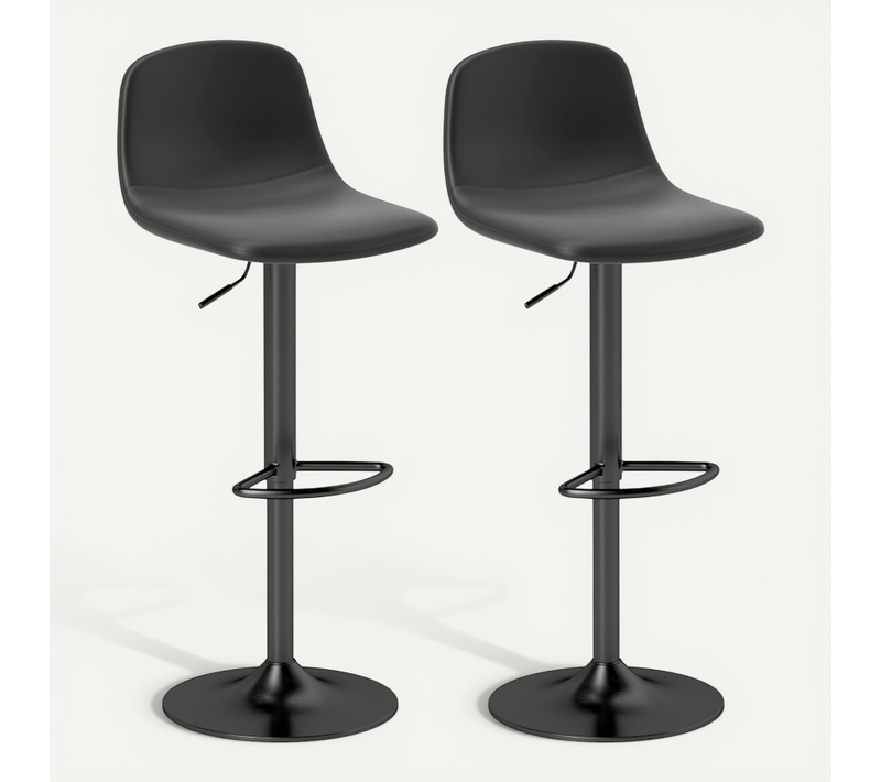 2 Tabourets De Bar Ergonomiques - Hauteur Réglable, Pivotant - Idéal Cuisine/bureau