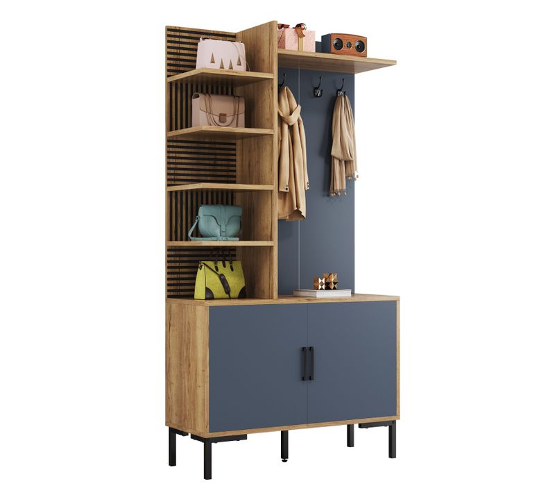 Set Penderie Avec Rangement Chaussures - Étagères Et Cloisons Réglables, Cintres