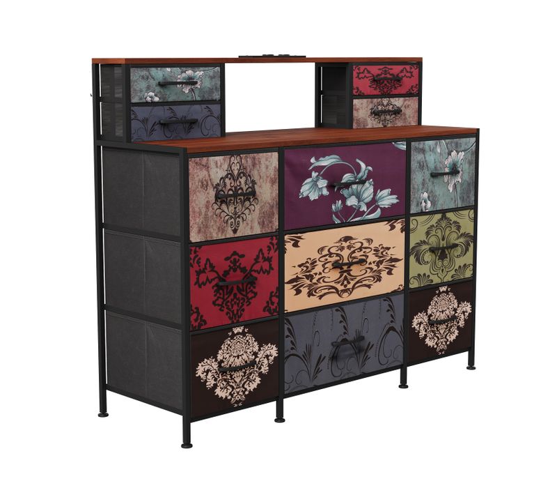 Une Coiffeuse Sans Miroir Avec 13 Tiroirs, Au Design Vintage, Convenant Aux Chambres Et Aux Salons