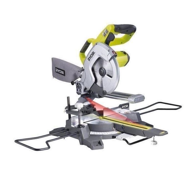 Scie à Coupe D'onglets Radiale 1 500 W - Lame 216 Mm 48 Dents - Laser Et LED - 15 Kg - Ems216l