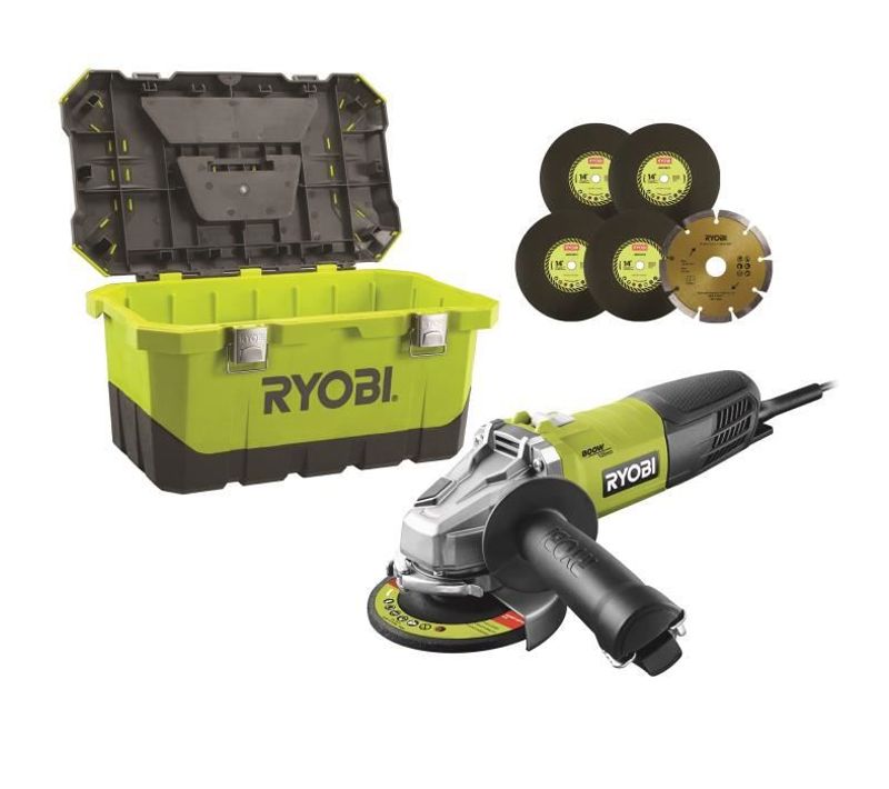 Meuleuse D'angle 125 Mm 800 W Avec Boîte à Outils Et 6 Disques - 5133003686