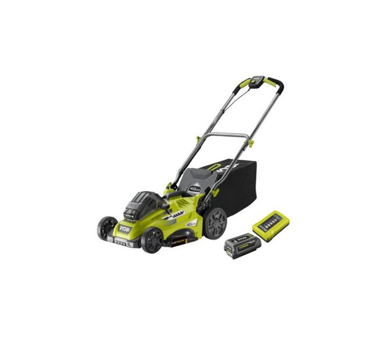 Ryobi - Tondeuse Poussée 36v - Ø Coupe 40 Cm - Ramassage Et Mulching - 1 Batterie Lithium+ 5,0 Ah E