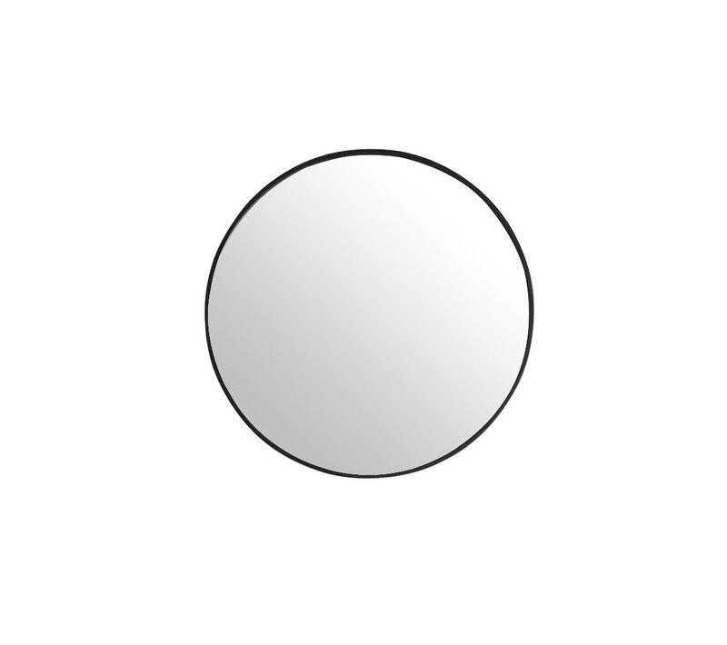 Miroir Salle De Bain Rond 60 Cm Structure Métal Finition Noir