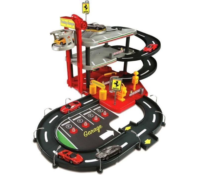 Garage Ferrari Raceetplay 3 Niveaux Avec 1 Voiture Inclus À L'échelle 1/43eme