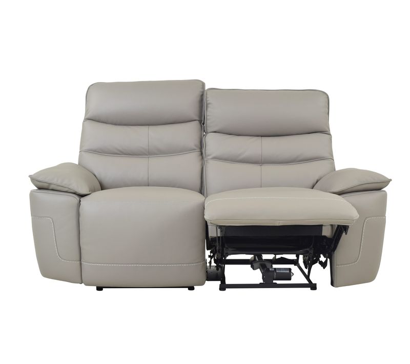 Canapé 2 places 2 relax électriques EVOGG cuir et croûte taupe gris