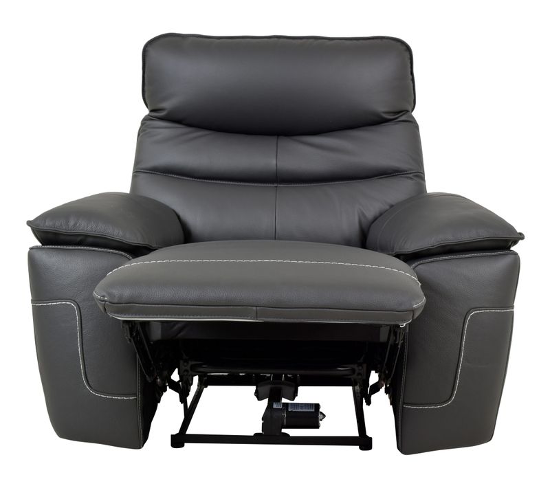 Fauteuil relax électrique EVOGG cuir et croûte gris foncé