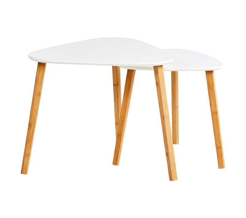 Table basse gigogne scandinave LOUKA Blanc