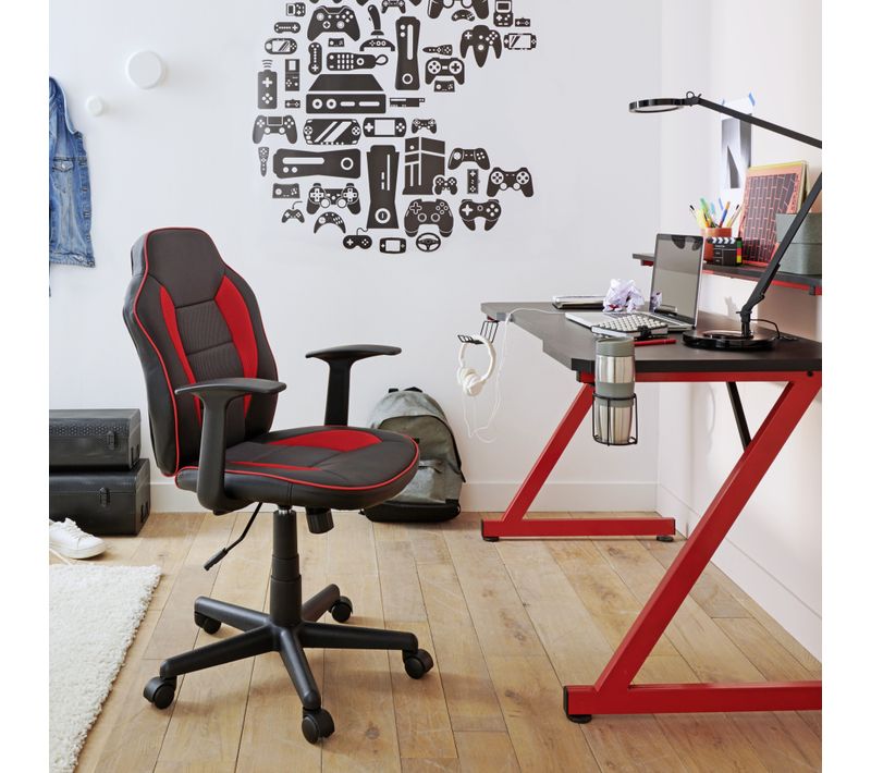 Fauteuil de bureau PUNCHY 2 Noir, rouge et gris