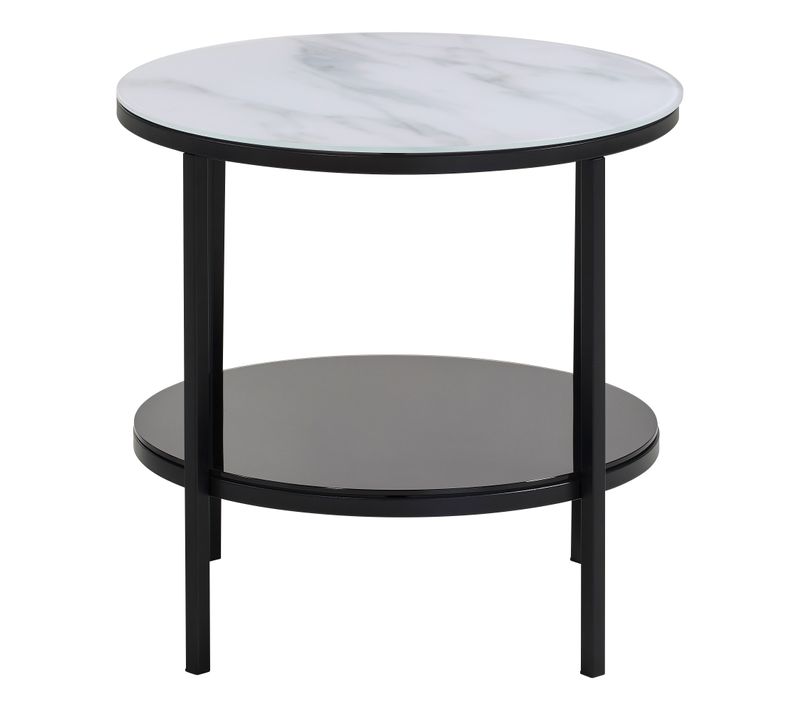 Table basse ronde MODERN LIVING noir/ blanc MARBELA