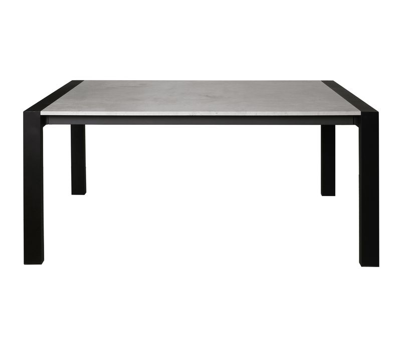 Table L.160/240 + allonges CAMDEN imitation béton/ noir
