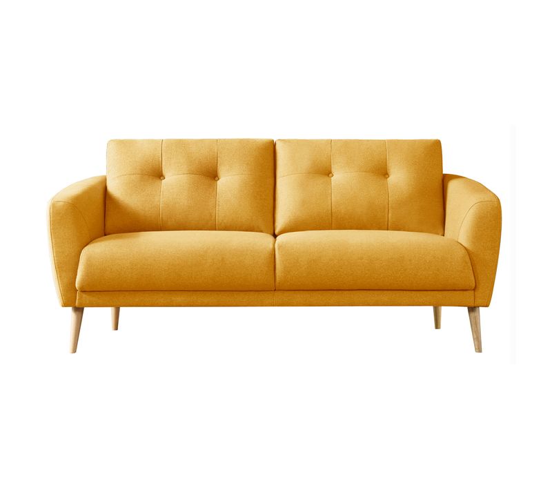 Canapé fixe 2 places ZOE II tissu jaune