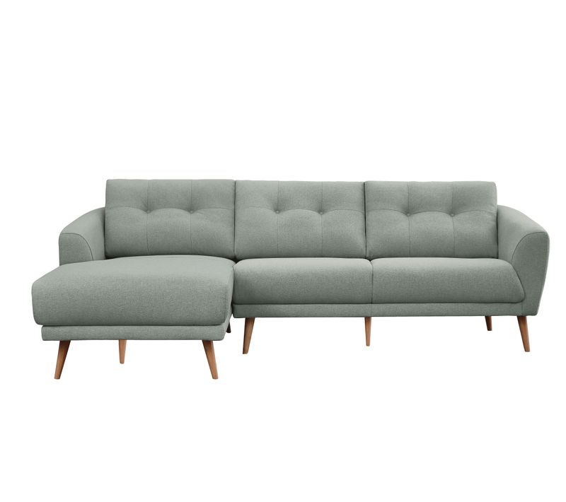 Canapé d'angle gauche ZOE II tissu vert d'eau