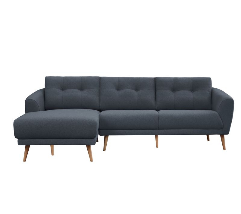 Canapé d'angle gauche ZOE II tissu bleu foncé