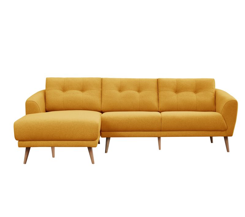 Canapé d'angle gauche ZOE II tissu jaune