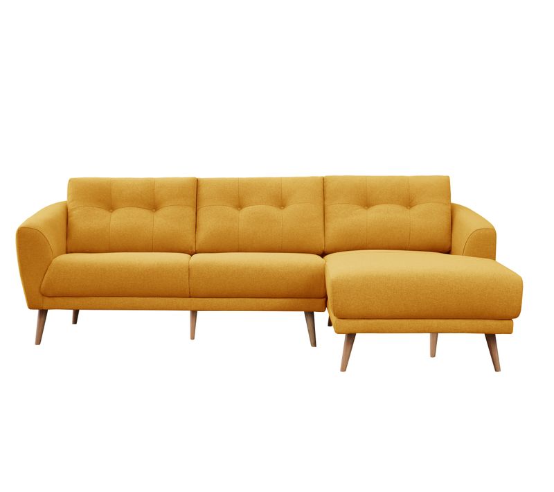 Canapé d'angle droit ZOE II tissu jaune