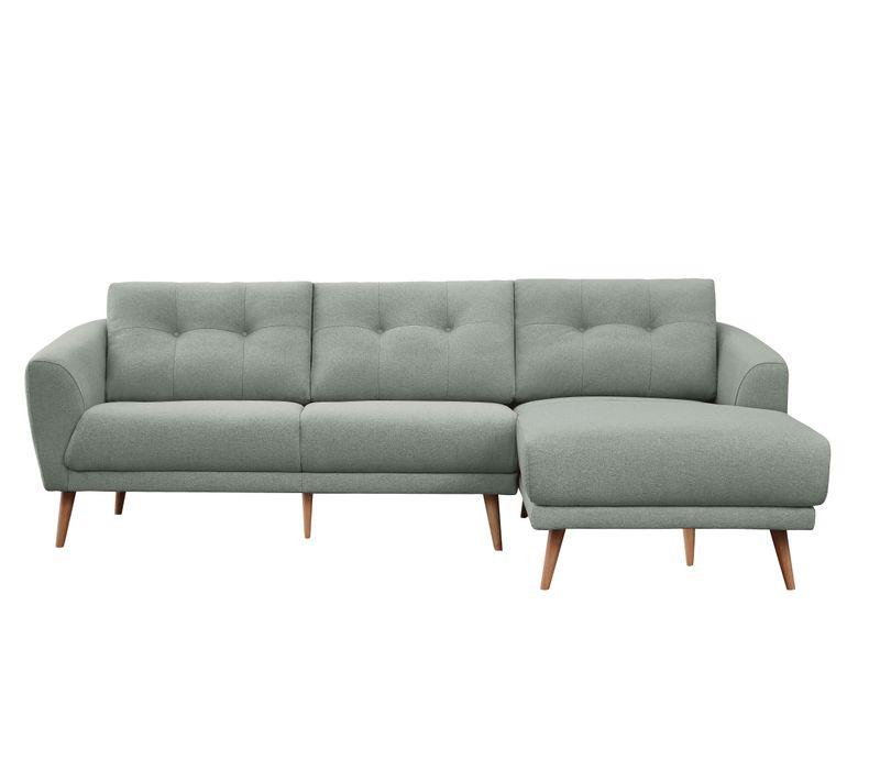 Canapé d'angle droit ZOE II tissu vert d'eau