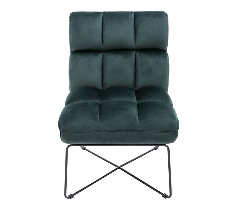 Fauteuil LOU tissu velours vert foncé