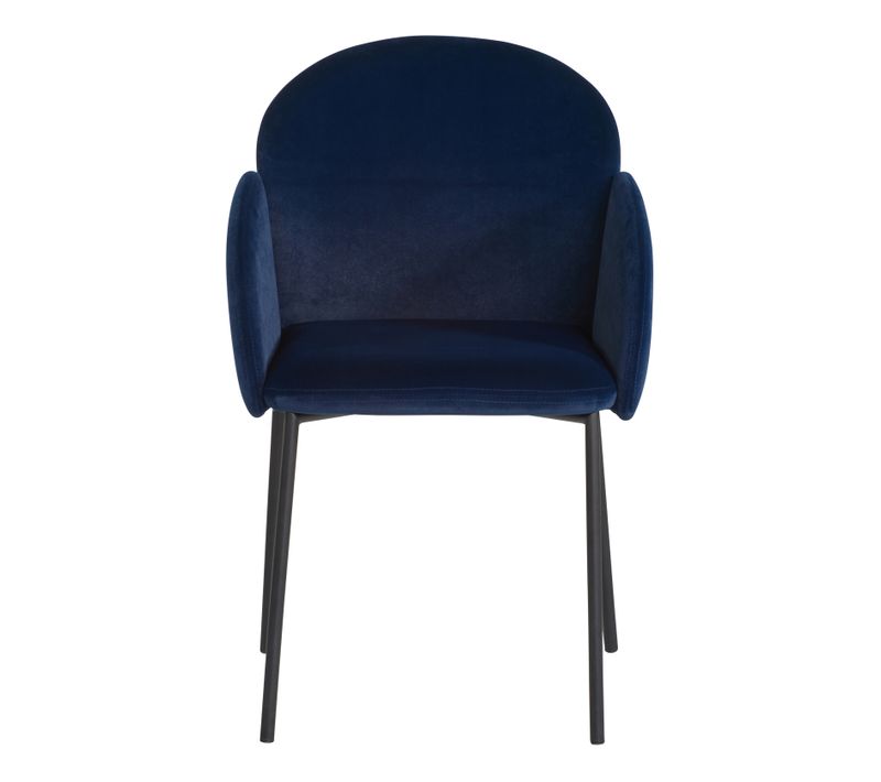 Chaise velours MARTHE bleu