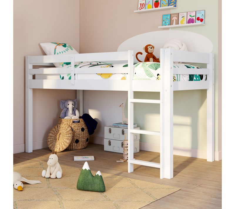 Lit mi haut 90x190 cm BLOOM Blanc