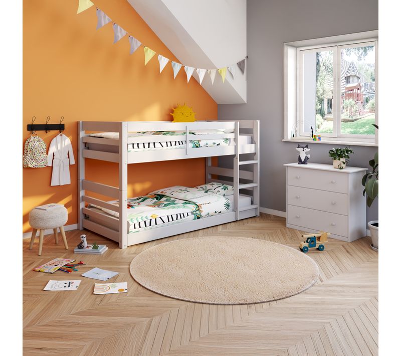 Lits superposés 2x90x190 cm BLOOM Blanc