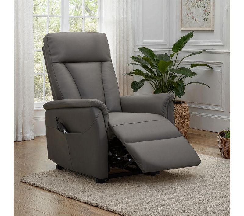 Fauteuil releveur 2 moteurs KENNY en PU gris foncé