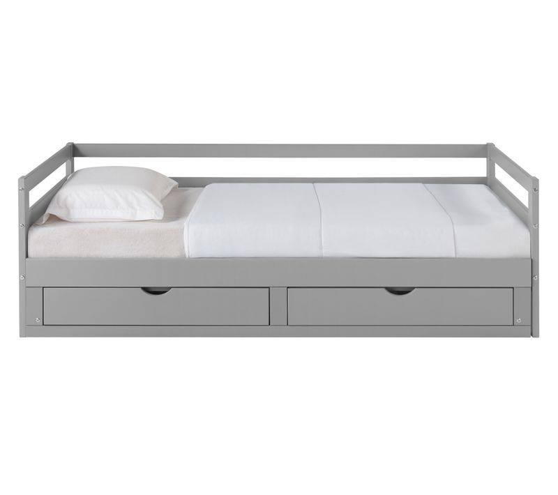 Lit extensible 90/180x190 cm BLOOM Gris