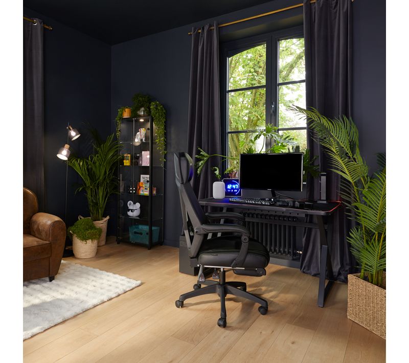 Fauteuil gamer et repose pieds BXGAMING Stormy noir et vert