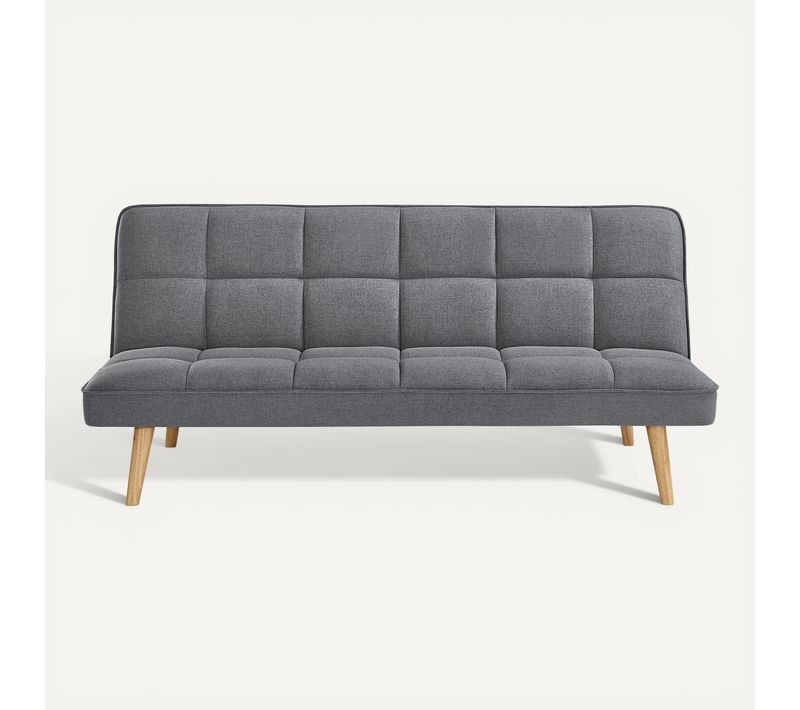 Banquette-lit clic-clac TIMARU tissu gris foncé