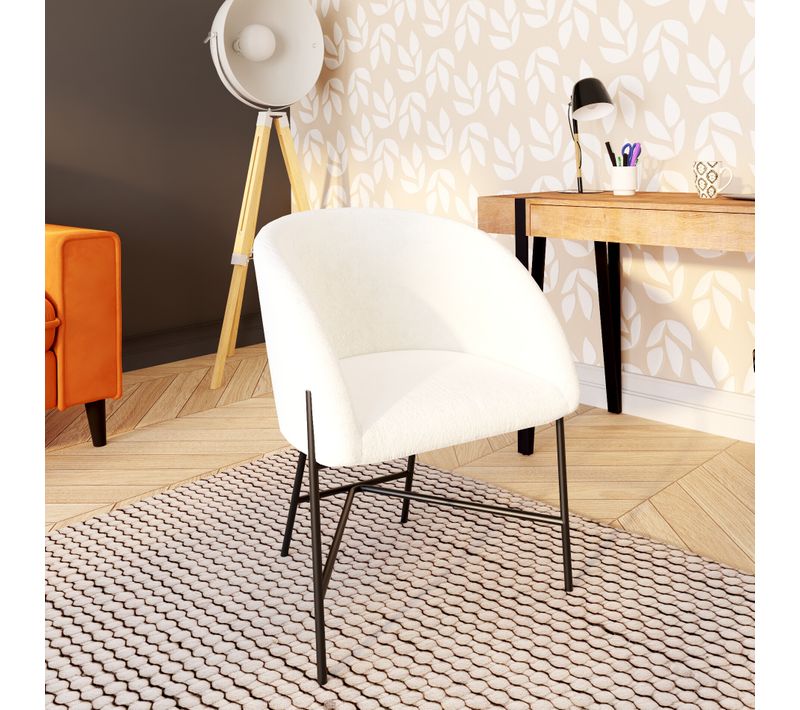 Fauteuil bouclettes CELESTE blanc