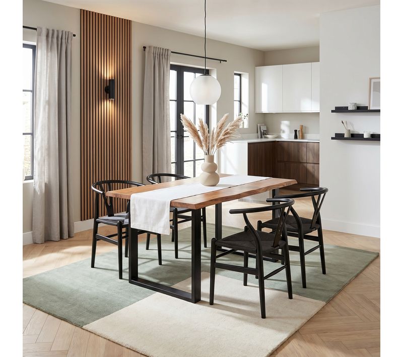 Table de séjour L.120 x l.75/80cm VATIRA acacia et noir