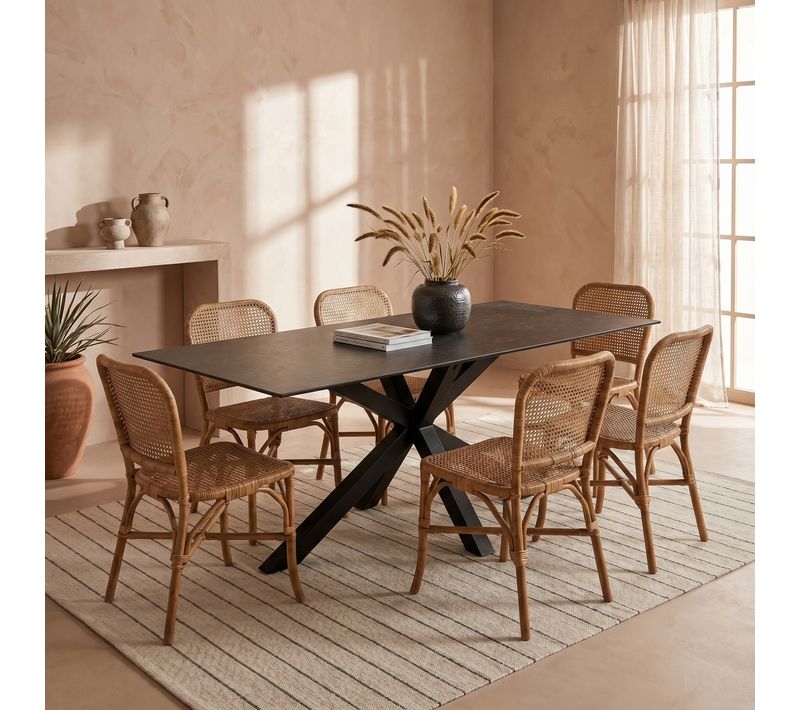 Table de séjour L.200cm BALA gris céramique