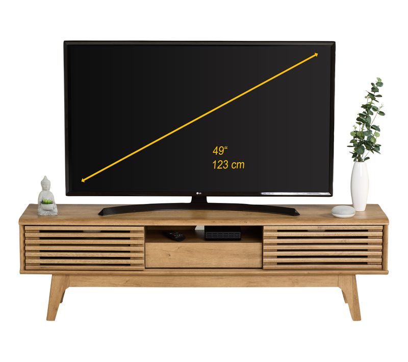 Meuble TV - BAYA imitation chêne