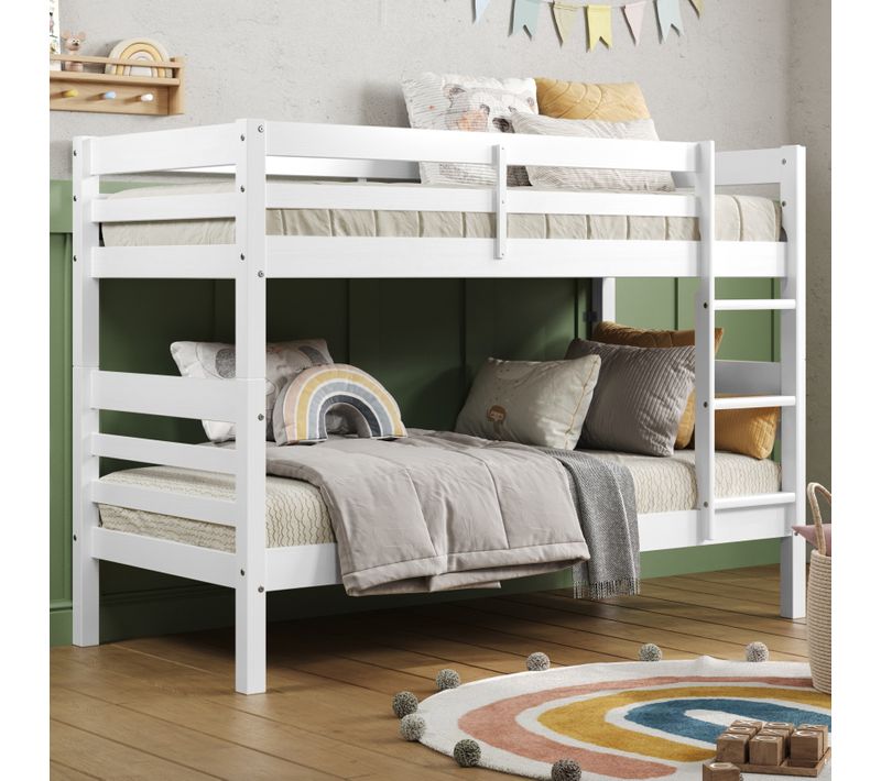 Lit superposé avec pieds BLOOM 2x90x190 cm Blanc