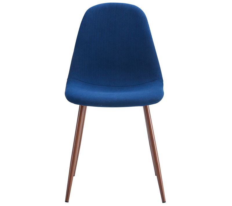 Chaise velours cotelé LYNETTE bleu