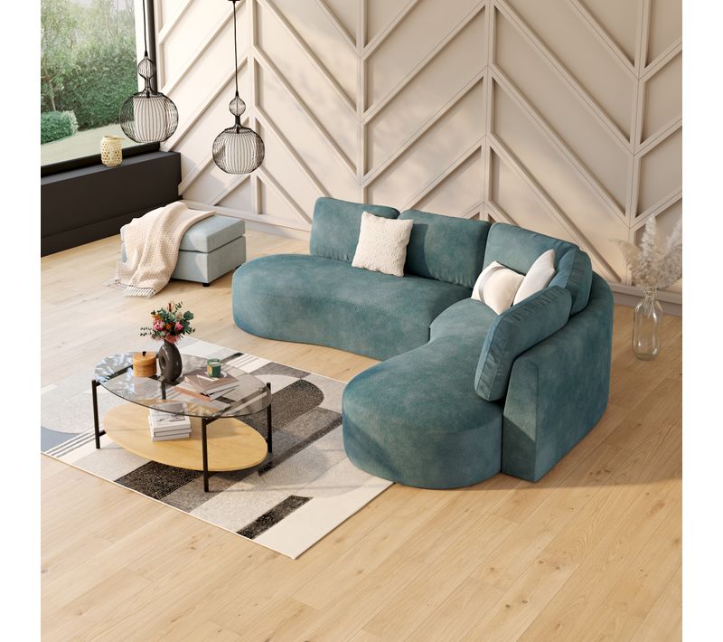 Table basse ovale EVA Imitation chêne
