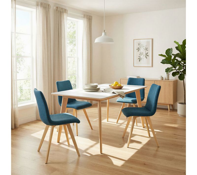 Table extensible L.160/200 cm MAXTON Verre / Imitation marbre