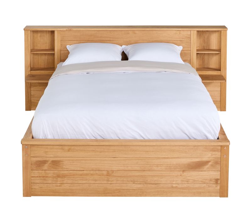 Lit 140x190 cm TDL rang MARLY imitation chêne naturel