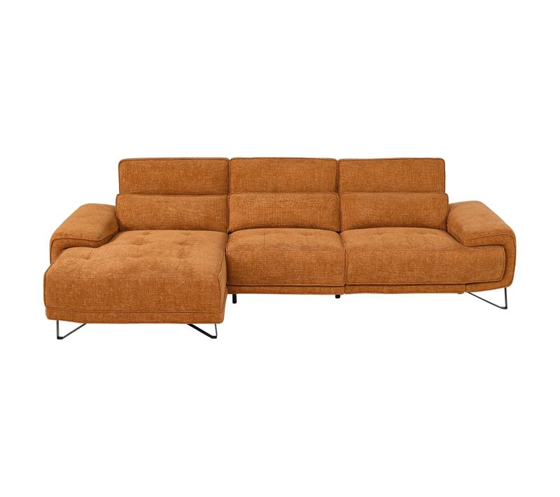 Canapé d'angle méridienne MAXIME gauche tissu orange