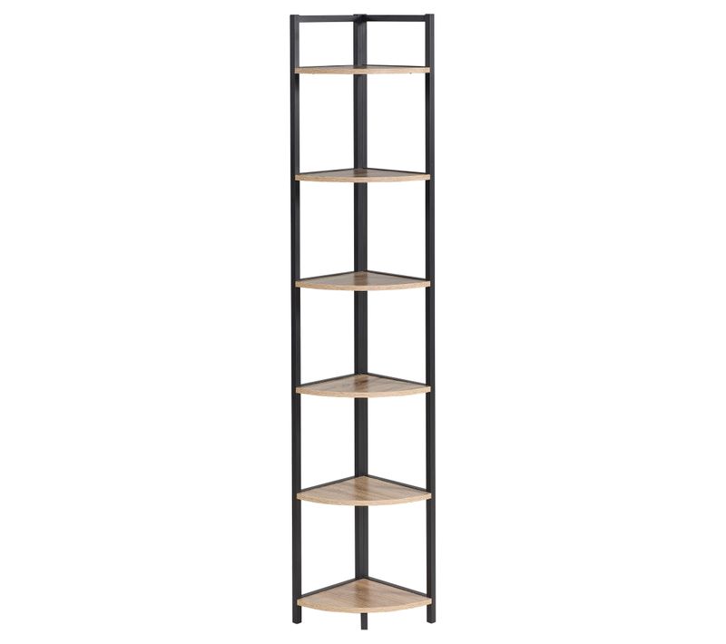 Bibliothèque d'angle BONO imiattion chêne et noir