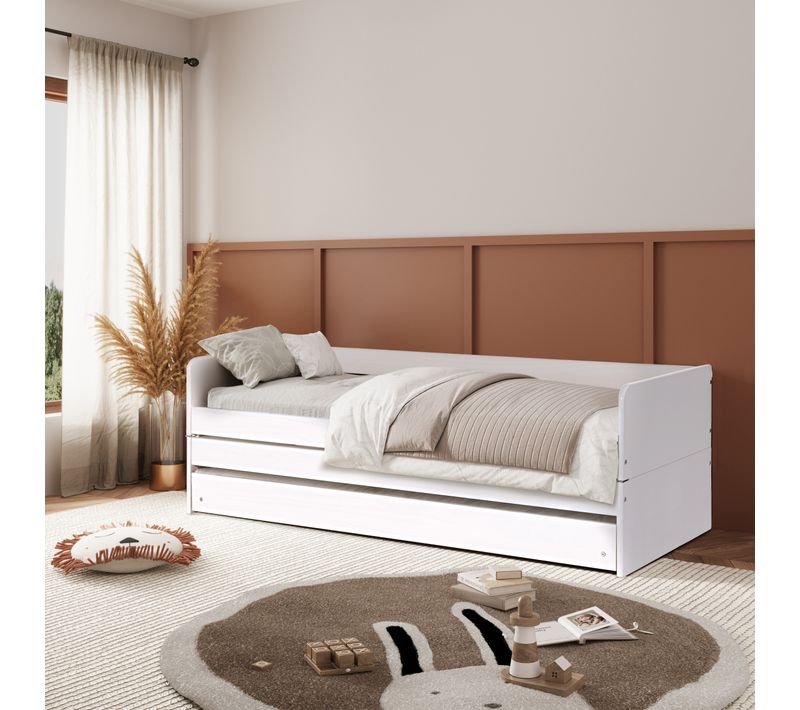 Lit triple 3x80x190 cm VIKY blanc