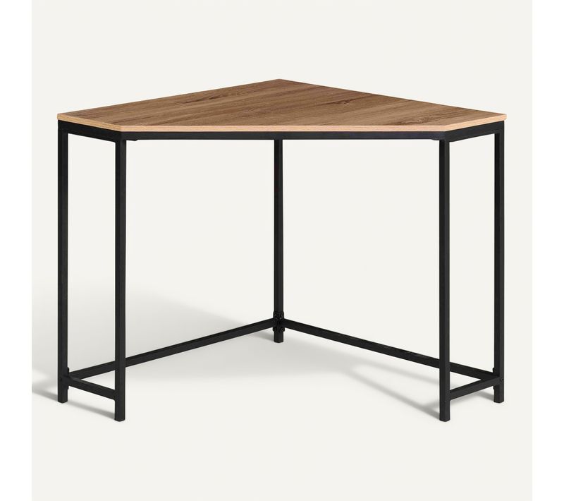 Bureau d'angle BONO imitation chêne et noir