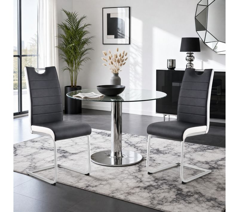 Lot de 2 chaises TWIZY noire et blanche