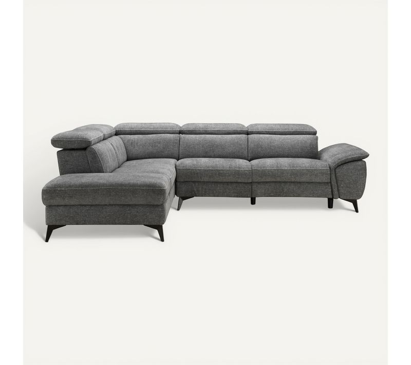 Canapé angle gauche relax électrique Newport III tissu gris foncé